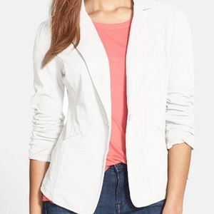 Caslon Knit Blazer White Cotton Cardigan Jacket